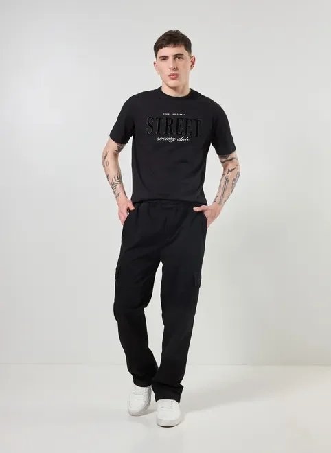 calça cargo reta em sarja calça cargo reta em sarja