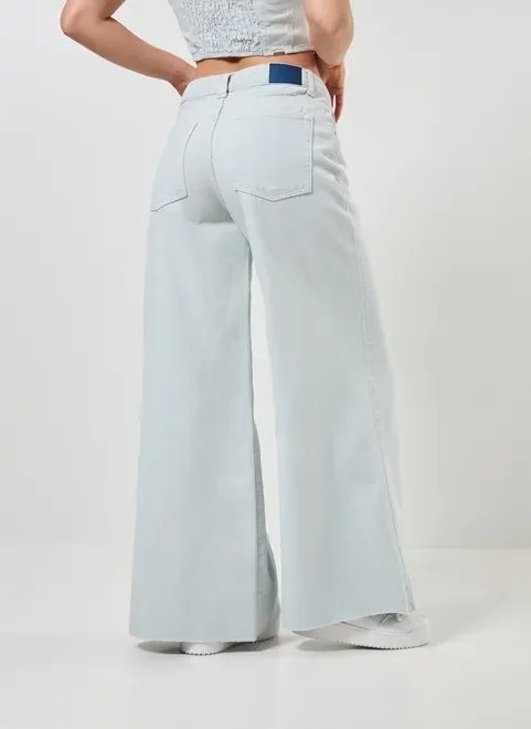 calça pantalona em sarja azulzinha calça pantalona em sarja azulzinha