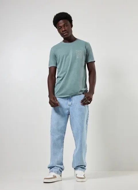 camiseta estonada verde água camiseta estonada verde água