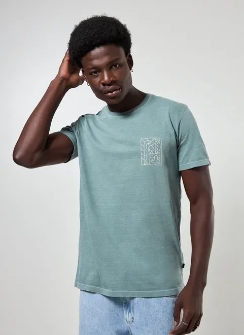 camiseta estonada verde água camiseta estonada verde água