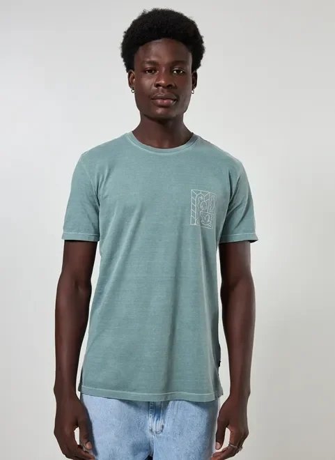 camiseta estonada verde água camiseta estonada verde água