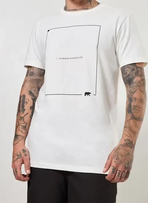 camiseta off-white urso minimalista camiseta off-white urso minimalista
