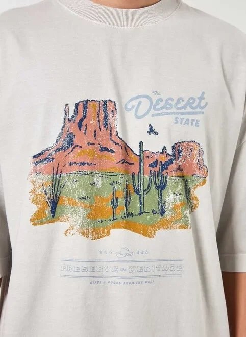 camiseta oversized estonada deserto camiseta oversized estonada deserto