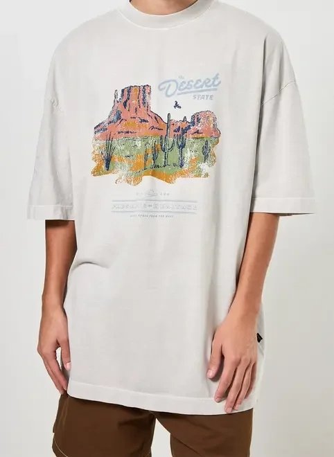 camiseta oversized estonada deserto camiseta oversized estonada deserto