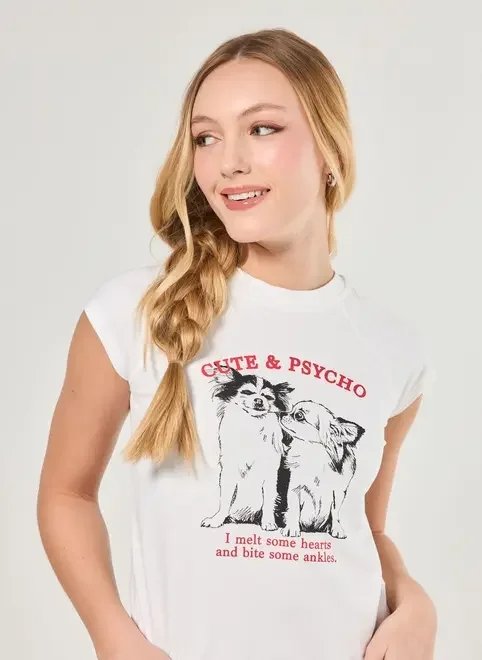 blusa mini tee branca chihuahuas blusa mini tee branca chihuahuas