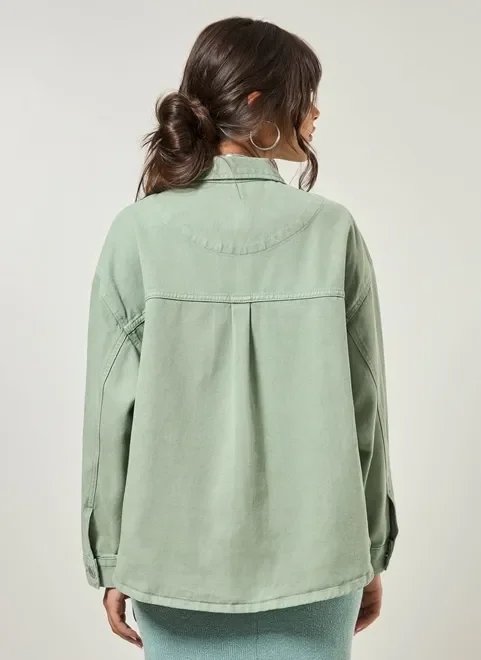 jaqueta estilo camisa em sarja jaqueta estilo camisa em sarja