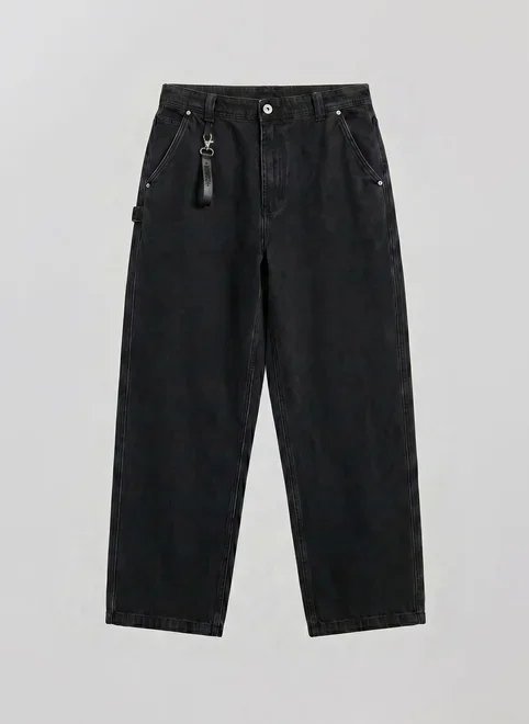 calça baggy jeans com chaveiro calça baggy jeans com chaveiro