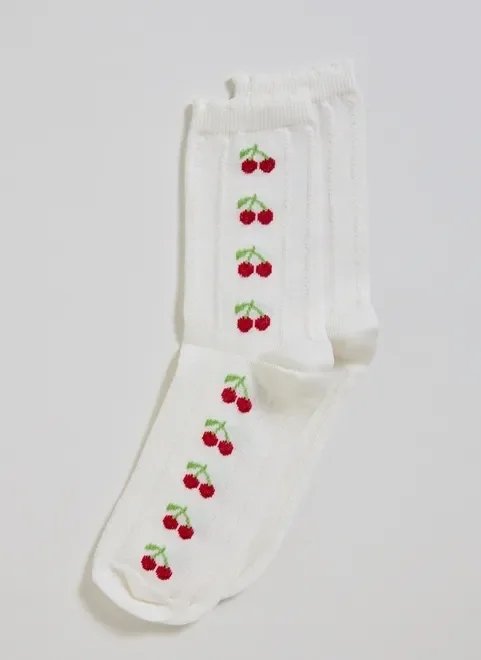 meia off-white cerejas meia off-white cerejas