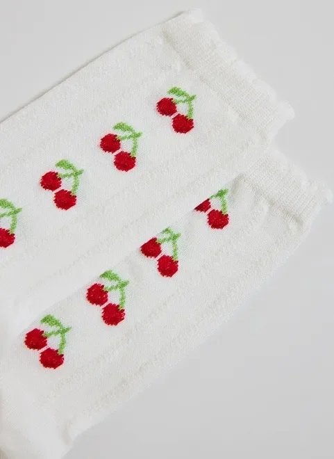 meia off-white cerejas meia off-white cerejas