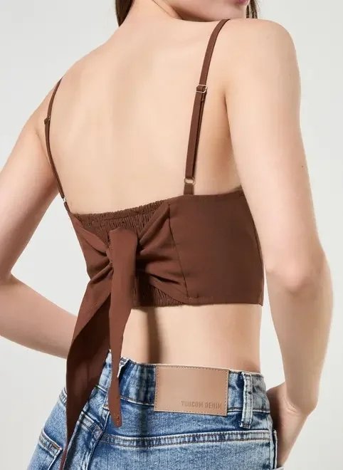 corselet marrom com amarração corselet marrom com amarração