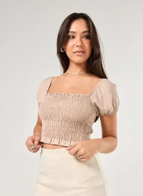 blusa lastex com manguinha bufante blusa lastex com manguinha bufante