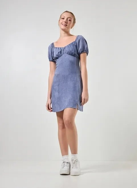 vestido curto romântico azul vestido curto romântico azul