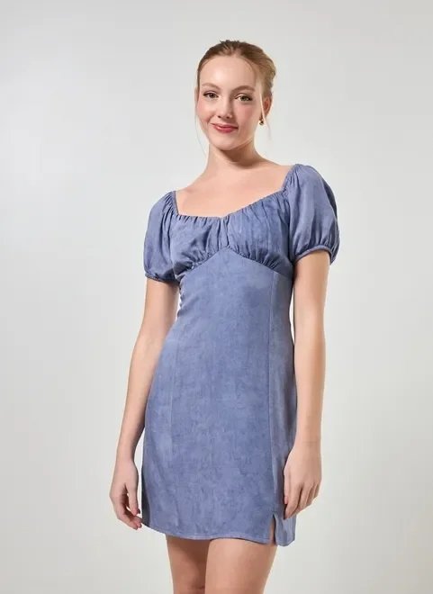 vestido curto romântico azul vestido curto romântico azul