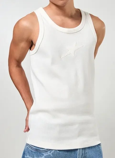 regata slim em ribana estrela regata slim em ribana estrela