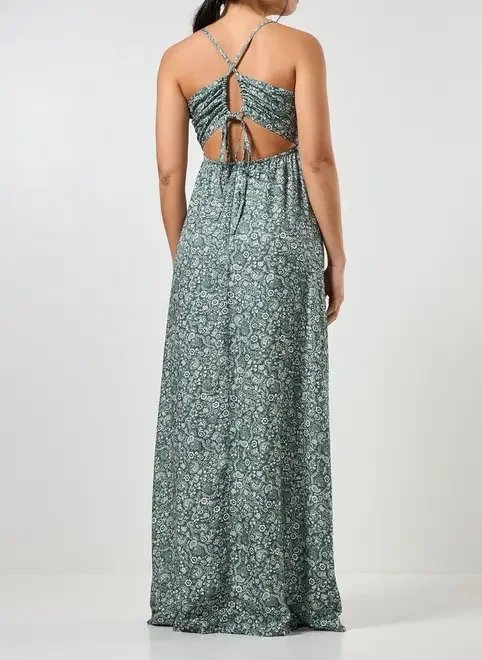 vestido longo verde estampado vestido longo verde estampado