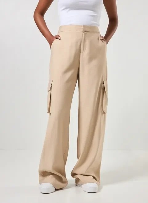 calça pantalona cargo areia calça pantalona cargo areia