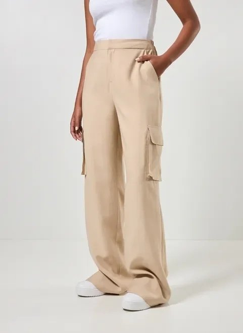 calça pantalona cargo areia calça pantalona cargo areia