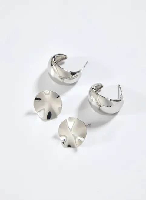 kit brinco martelado e argola kit brinco martelado e argola