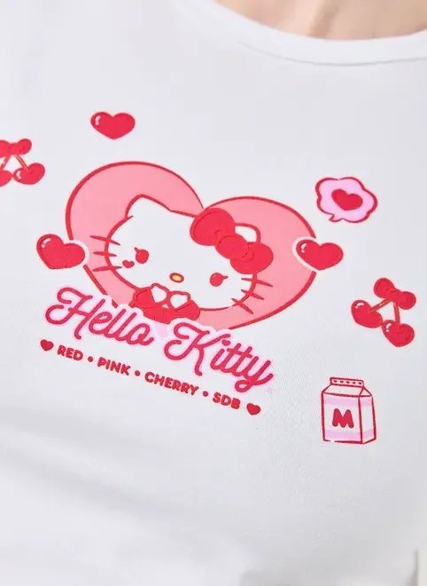 blusa mini tee hello kitty cereja blusa mini tee hello kitty cereja