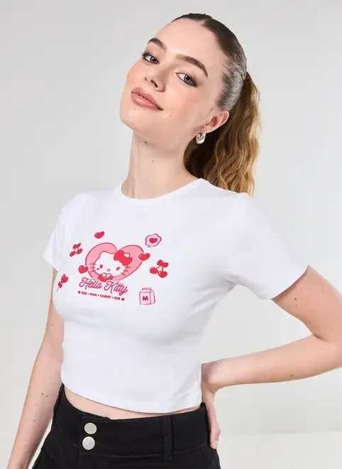 blusa mini tee hello kitty cereja blusa mini tee hello kitty cereja