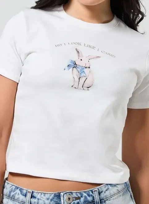 blusa mini tee branca coelho blusa mini tee branca coelho