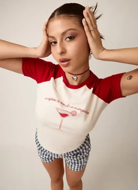 blusa raglan vermelha drink blusa raglan vermelha drink