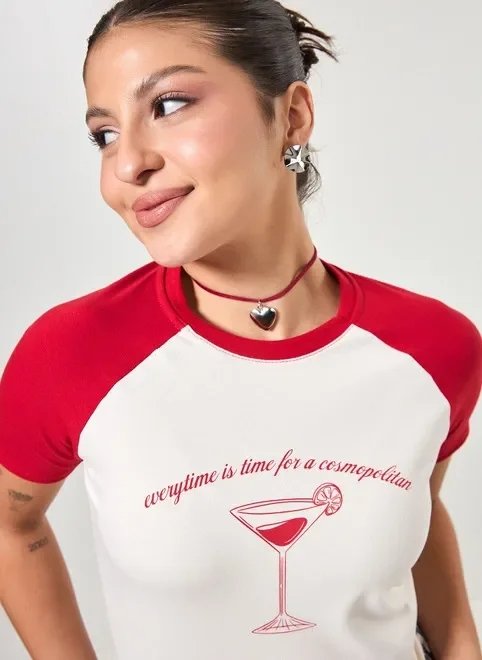 blusa raglan vermelha drink blusa raglan vermelha drink