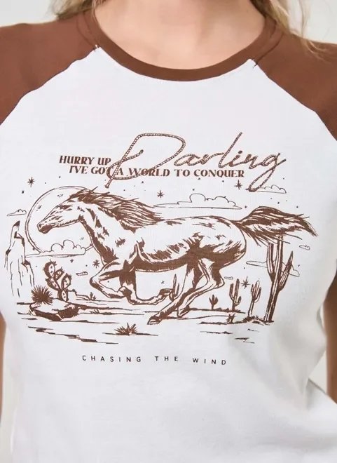 blusa raglan marrom western blusa raglan marrom western