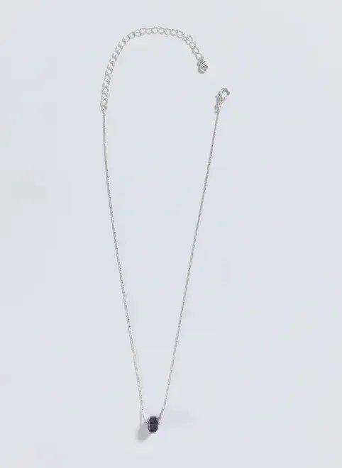 colar prateado com ametista colar prateado com ametista