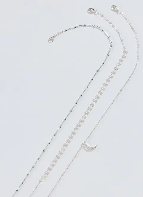 conjunto 3 colares lua e medalinhas pratedos conjunto 3 colares lua e medalinhas pratedos