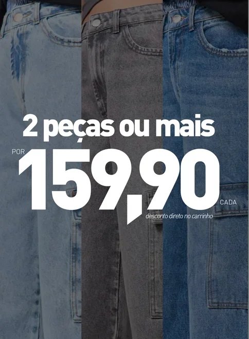 calça wide leg jeans cargo calça wide leg jeans cargo