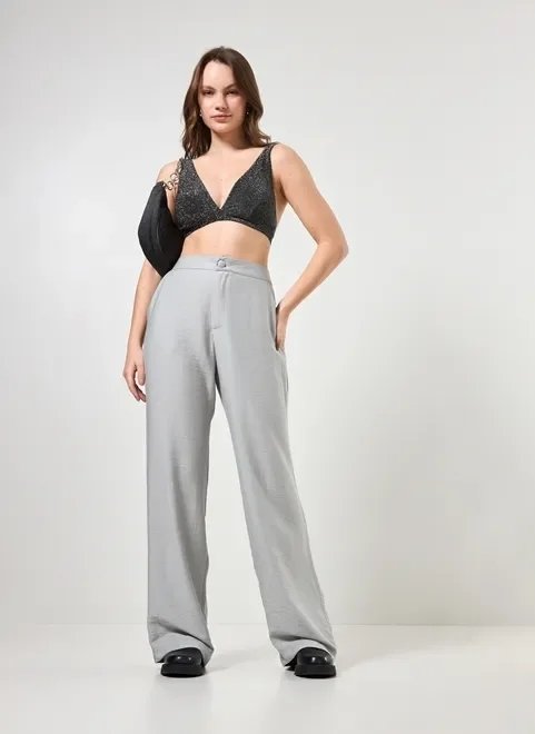 calça alfaiataria cinza com textura calça alfaiataria cinza com textura