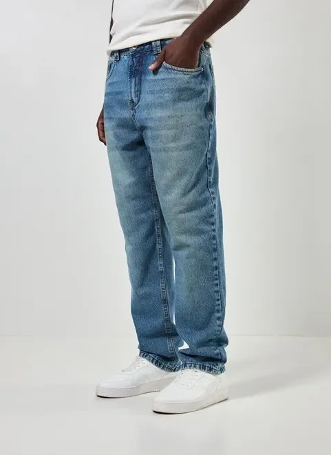 calça reta em jeans circular calça reta em jeans circular