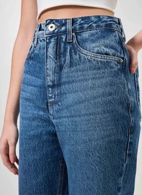 calça wide leg cintura alta em jeans circular calça wide leg cintura alta em jeans circular