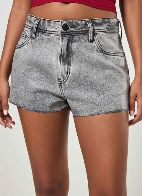 short cintura baixa jeans cinza short cintura baixa jeans cinza