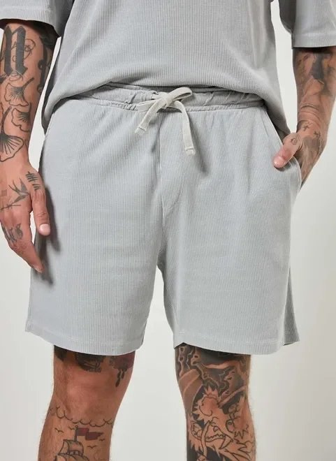 bermuda em malha ribana cinza bermuda em malha ribana cinza