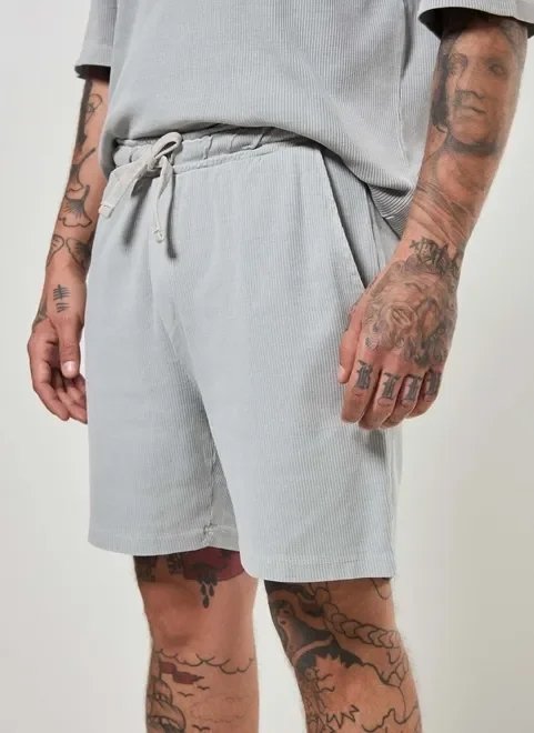 bermuda em malha ribana cinza bermuda em malha ribana cinza
