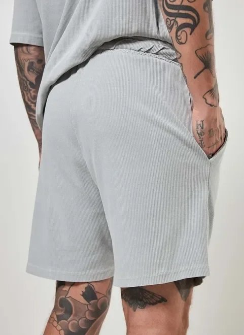 bermuda em malha ribana cinza bermuda em malha ribana cinza