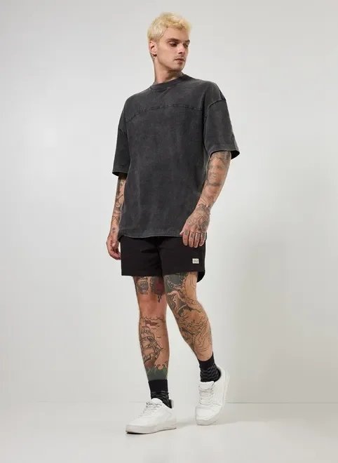 camiseta oversized em malhão marmorizado camiseta oversized em malhão marmorizado