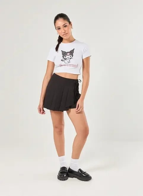 blusa mini tee branca kuromi blusa mini tee branca kuromi