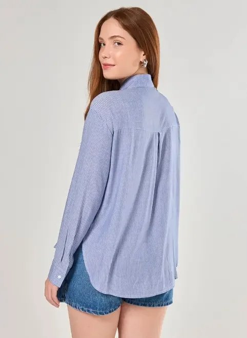 camisa oversized azul listras camisa oversized azul listras