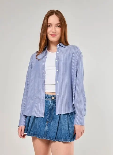 camisa oversized azul listras camisa oversized azul listras