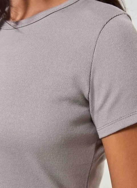 blusa manga curta em ribana blusa manga curta em ribana