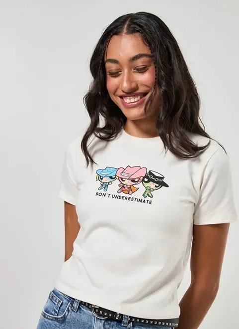 blusa mini tee meninas superpoderosas blusa mini tee meninas superpoderosas