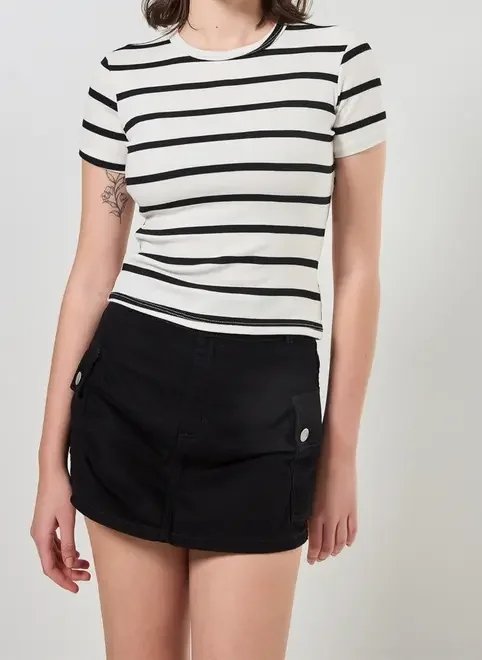 blusa manga curta ribana listrada blusa manga curta ribana listrada