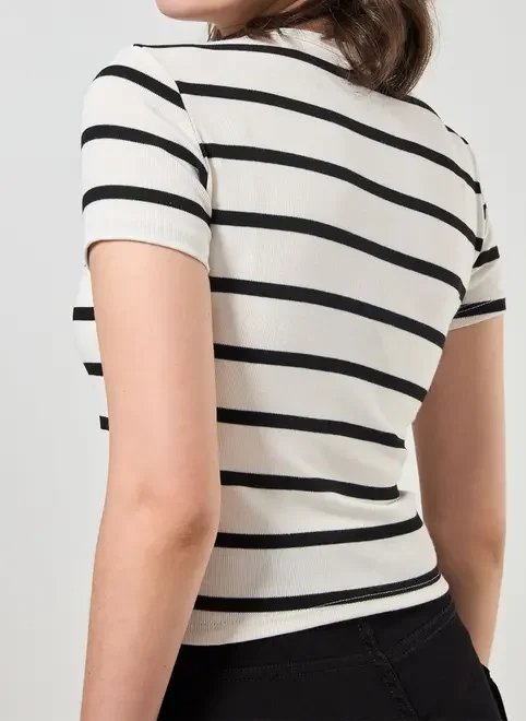 blusa manga curta ribana listrada blusa manga curta ribana listrada