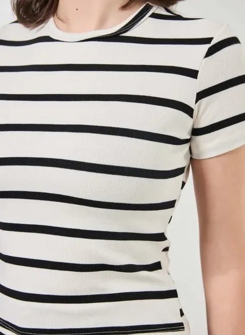 blusa manga curta ribana listrada blusa manga curta ribana listrada