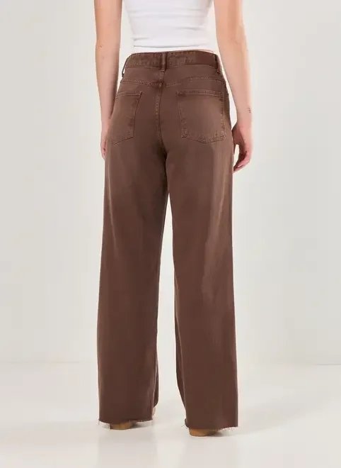 calça jeans wide leg marrom calça jeans wide leg marrom