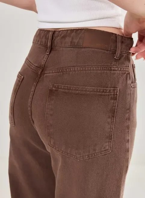 calça jeans wide leg marrom calça jeans wide leg marrom