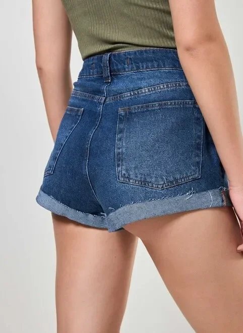 short jeans hot pants barra dobrada short jeans hot pants barra dobrada